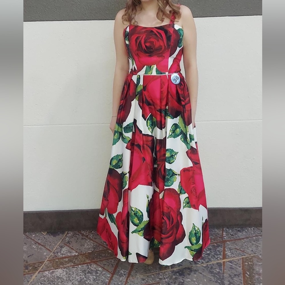 Red rose ballgown